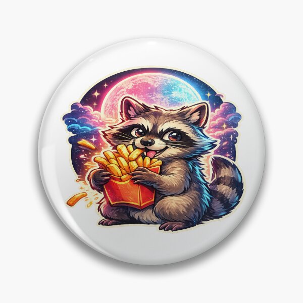 Item preview, Cute Raccoon Eating French Fries | Kawaii Trash Panda | Funny Fast Food Animal Gift for Food Lovers designed and sold by ArtByTripti.