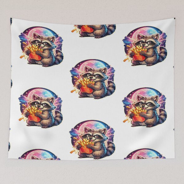 Item preview, Cute Raccoon Eating French Fries | Kawaii Trash Panda | Funny Fast Food Animal Gift for Food Lovers designed and sold by ArtByTripti.