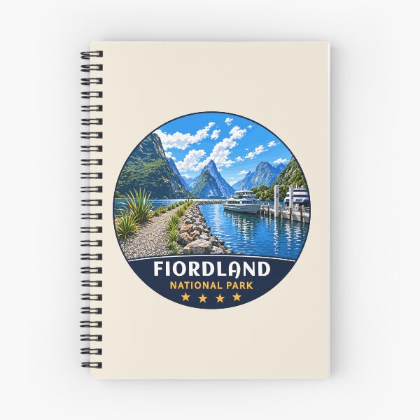 Item preview, Fiordland National Park New Zealand Vintage Fjord & Mountain Landscape designed and sold by Gideon Emmerich.