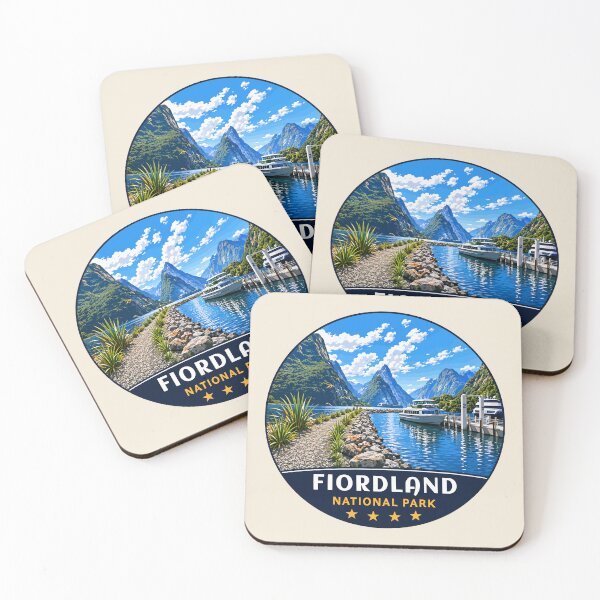 Item preview, Fiordland National Park New Zealand Vintage Fjord & Mountain Landscape designed and sold by Gideon Emmerich.