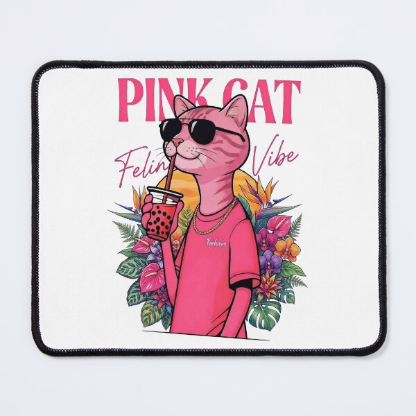Item preview, Pink Cat Feline Vibe – Cute Bubble Tea Cat Aesthetic | Kawaii Summer Kitty Design designed and sold by BlackCat Vibe.