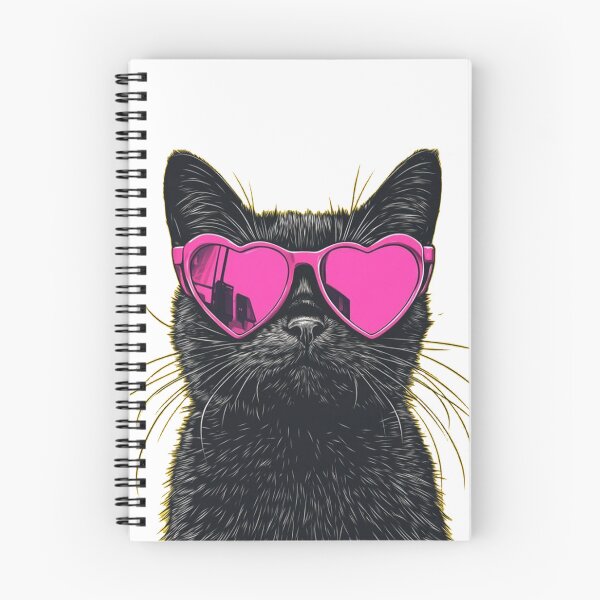 Item preview, Cool Black Cat Wearing Pink Heart Sunglasses designed and sold by themorgone11.