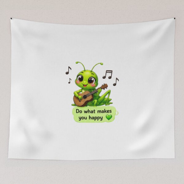 Item preview, Cute Grasshopper Playing Guitar Kawaii Sticker designed and sold by DailyDoodlesBySumbul.