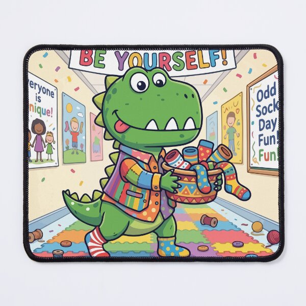 Item preview, Anti bullying week dinosaur design - Odd Socks Day Dinosaur - Celebrating Individuality Gift designed and sold by BobaTeeStore.