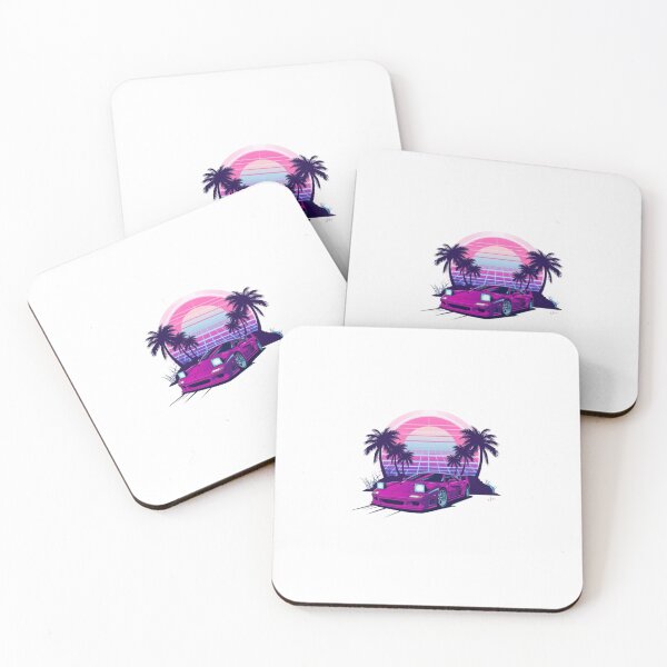 Item preview, Synthwave 80s Retro Sports Car Palm Sunset designed and sold by ByKayaPrints.
