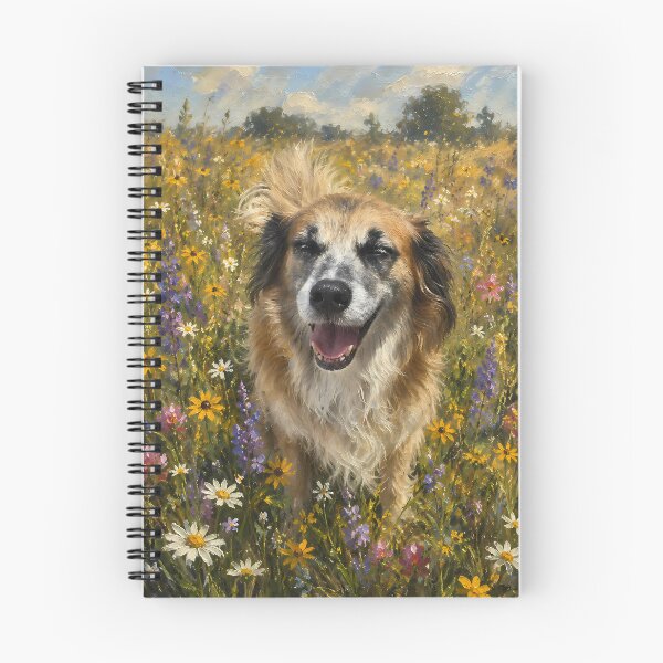 Item preview, Happy Dog Standing in Wildflower Field Oil Painting designed and sold by SellingWSarah17.