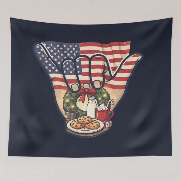 Item preview, USA Shaka Christmas Cookies Milk Wreath designed and sold by MythicCotton.