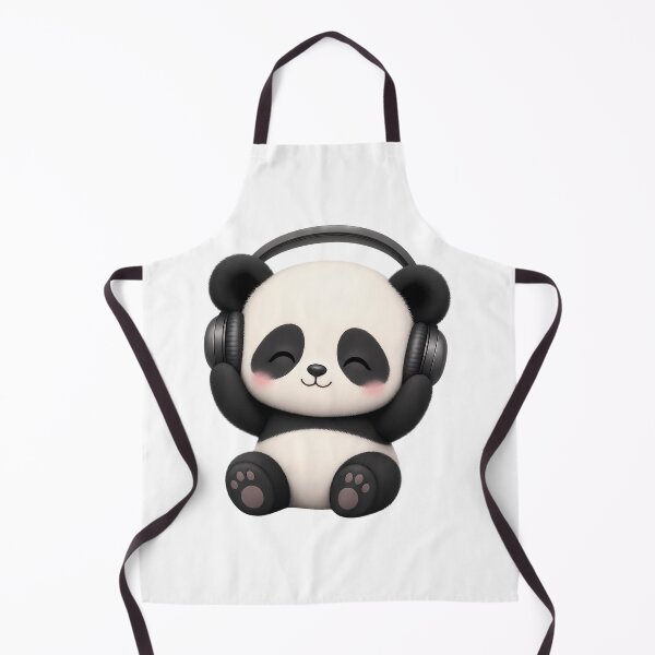 Item preview, Panda with headphones – cute music motif designed and sold by Halbeskilo.