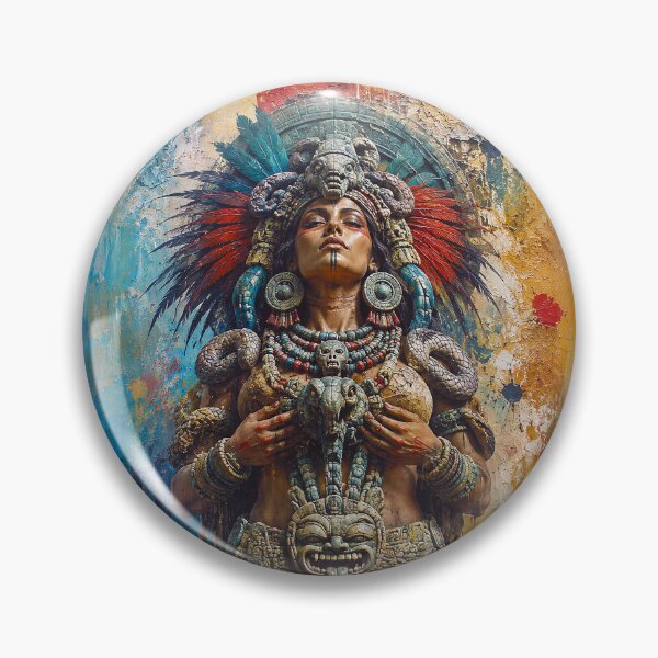 Item preview, Aztec Goddess Coatlicue painting designed and sold by GalleryKauffeld.
