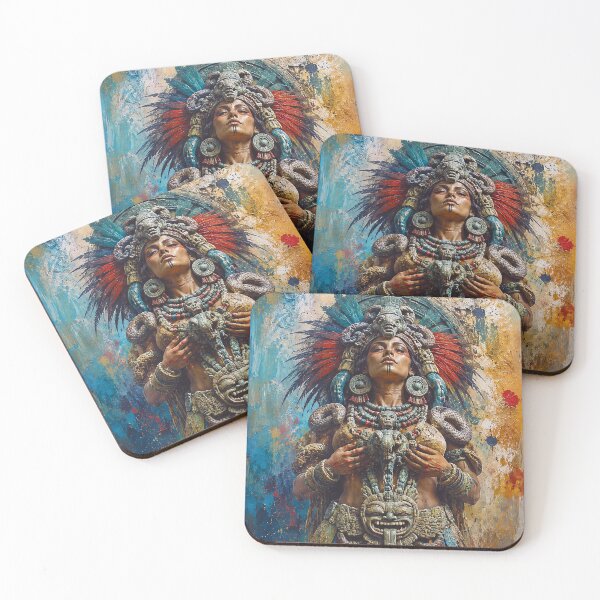 Item preview, Aztec Goddess Coatlicue painting designed and sold by GalleryKauffeld.