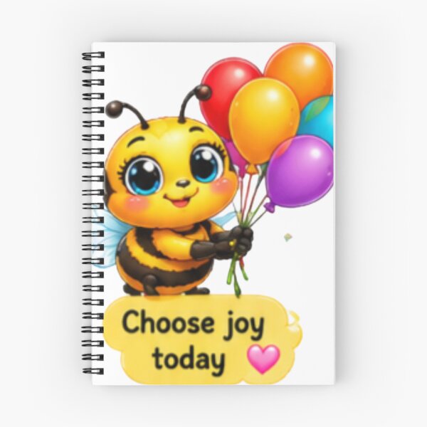Item preview, Cute Bee with Balloons Choose Joy Today Sticker designed and sold by DailyDoodlesBySumbul.