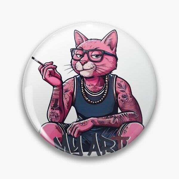 Item preview, My Art My Rules – Tattoo Pink Cat Streetwear Design | Rebel Cat Graffiti Aesthetic designed and sold by BlackCat Vibe.