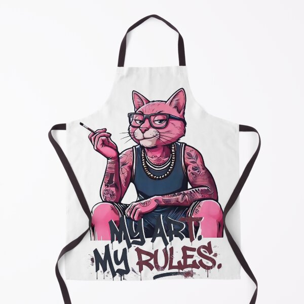 Item preview, My Art My Rules – Tattoo Pink Cat Streetwear Design | Rebel Cat Graffiti Aesthetic designed and sold by BlackCat Vibe.