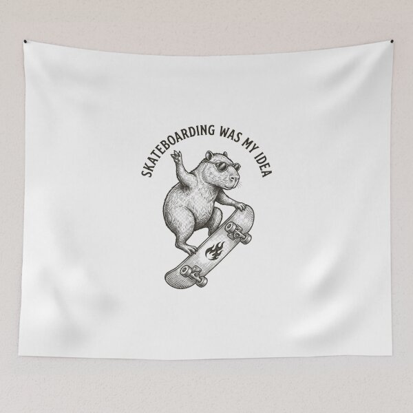 Item preview, Skateboarding Was My Idea Funny Capybara Skateboard Vintage T-Shirt designed and sold by StickerNestYou.
