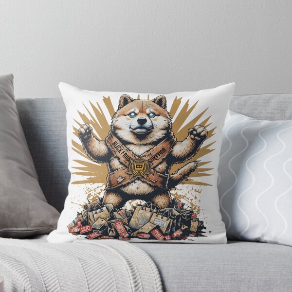 Item preview, Black Friday Survivor Shiba Inu Shopping Warrior Dog designed and sold by PawsRetroStudio.