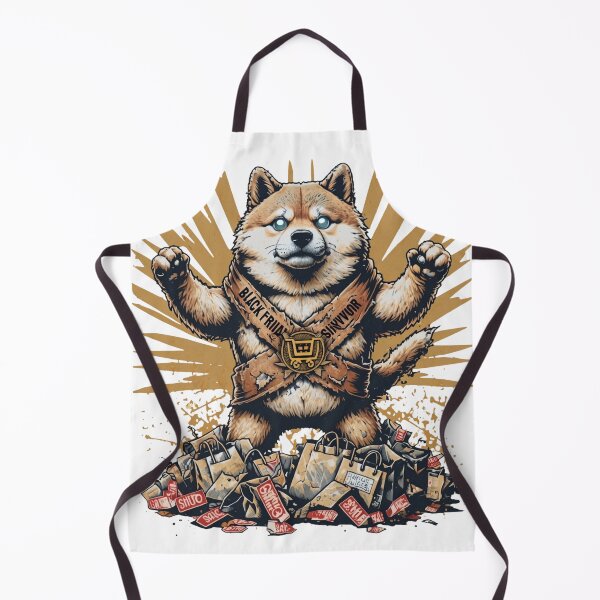 Item preview, Black Friday Survivor Shiba Inu Shopping Warrior Dog designed and sold by PawsRetroStudio.