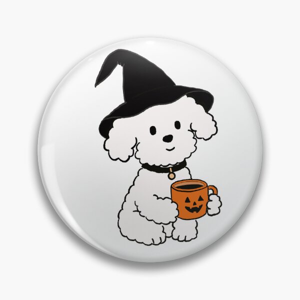 Item preview, Cute Witch Puppy Holding Pumpkin Coffee Mug designed and sold by pinkstickstore.