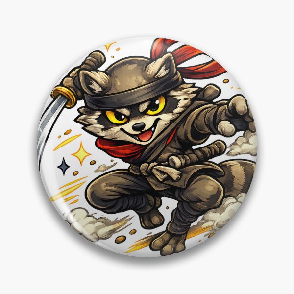 Item preview, Cute Raccoon Samurai Warrior designed and sold by SurrealSproutz.