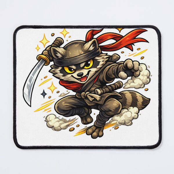 Item preview, Cute Raccoon Samurai Warrior designed and sold by SurrealSproutz.