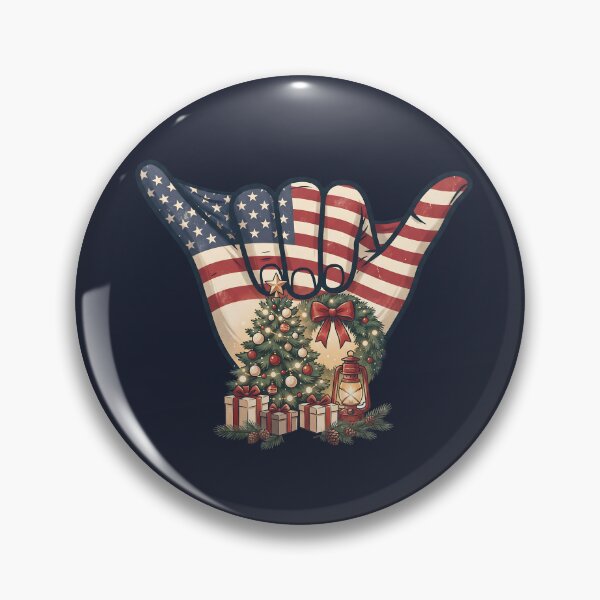 Item preview, Patriotic USA Shaka Hand Christmas Tree Celebration Art designed and sold by MythicCotton.
