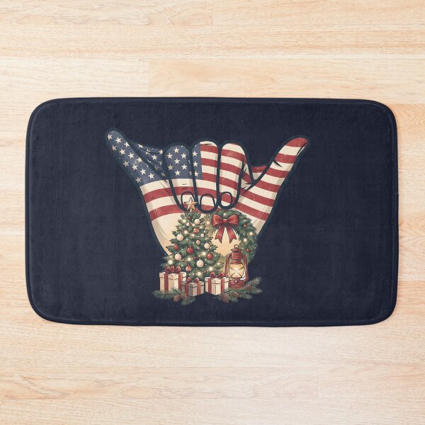 Item preview, Patriotic USA Shaka Hand Christmas Tree Celebration Art designed and sold by MythicCotton.