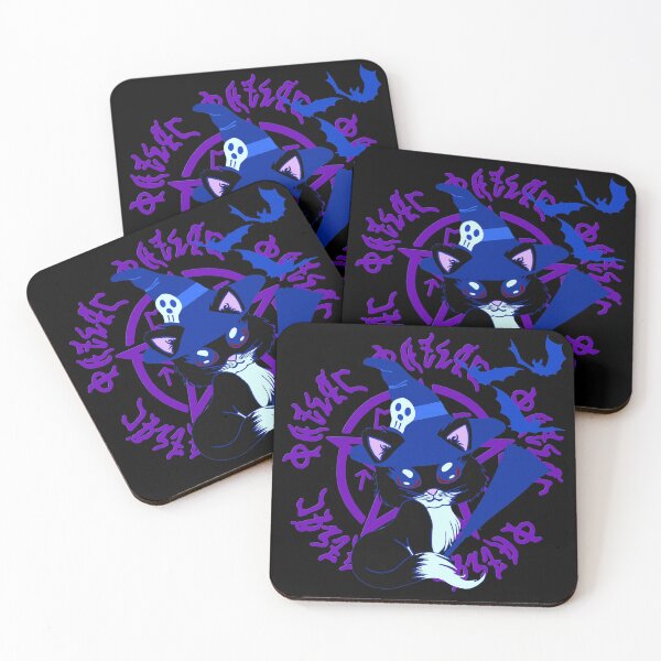 Item preview, halloween kittens, pentagram pattern, spooky babies designed and sold by Kirei-Lily.