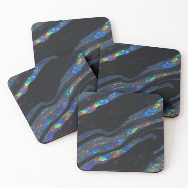 Item preview, Black Opal Iridescent Stripe Texture designed and sold by SurfaceCraft Studio.