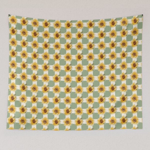 Item preview, Sunflower Gingham Watercolor Pattern designed and sold by Zaya_art.