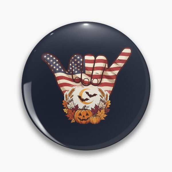Item preview, Patriotic USA Shaka Fall Halloween Pumpkin & Flag Design designed and sold by MythicCotton.