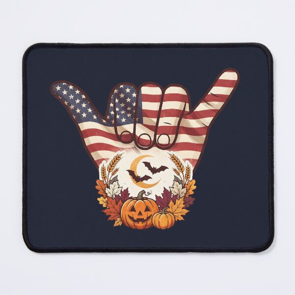 Item preview, Patriotic USA Shaka Fall Halloween Pumpkin & Flag Design designed and sold by MythicCotton.