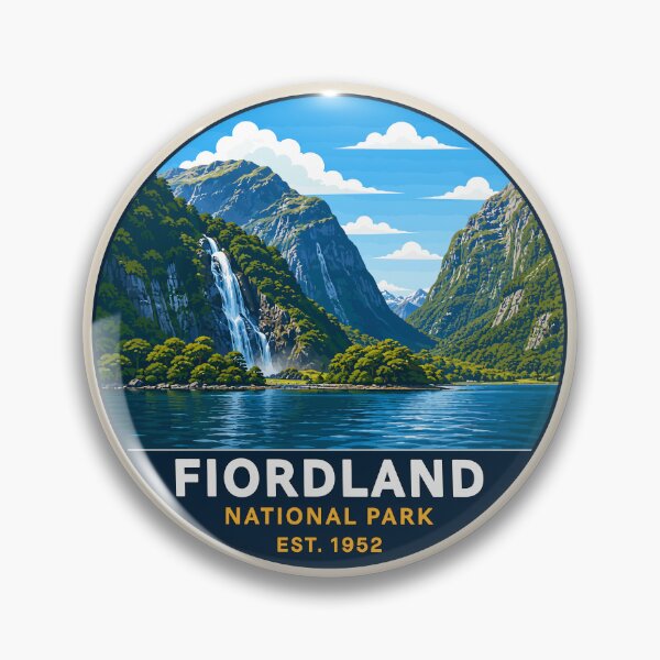 Item preview, Fiordland National Park New Zealand Vintage Fjord & Mountain Landscape designed and sold by Gideon Emmerich.