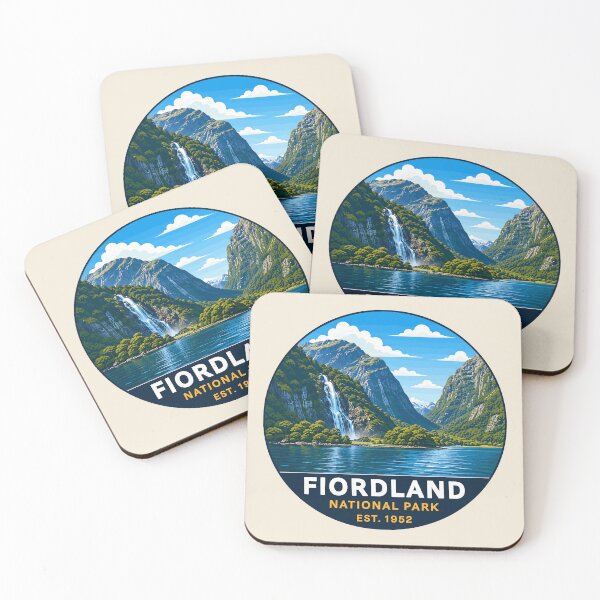 Item preview, Fiordland National Park New Zealand Vintage Fjord & Mountain Landscape designed and sold by Gideon Emmerich.