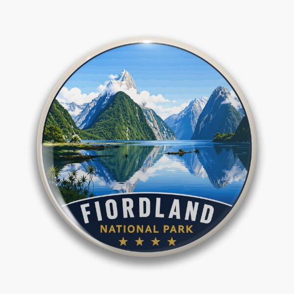Item preview, Fiordland National Park New Zealand Vintage Fjord & Mountain Landscape designed and sold by Gideon Emmerich.