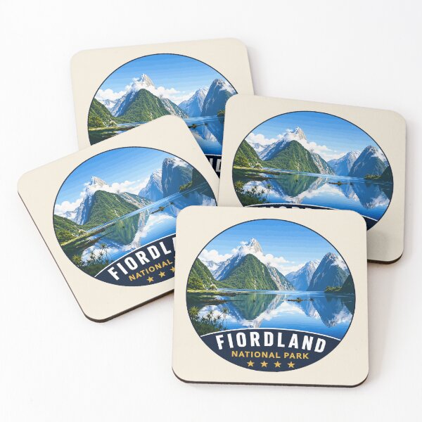 Item preview, Fiordland National Park New Zealand Vintage Fjord & Mountain Landscape designed and sold by Gideon Emmerich.