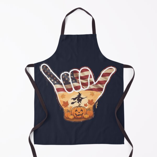 Item preview, Spooky USA Shaka Flag Witch & Pumpkin Halloween designed and sold by MythicCotton.