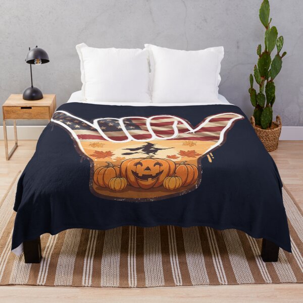 Item preview, Spooky USA Shaka Flag Witch & Pumpkin Halloween designed and sold by MythicCotton.