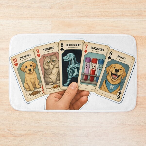 Item preview, The Daily Cases – Funny Veterinary Playing Cards for Vets designed and sold by Bettybee00.
