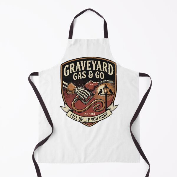 Item preview, Graveyard Gas & Go Vintage Horror Emblem | Retro Americana Skeleton Gas Station designed and sold by Weasel Graphix.