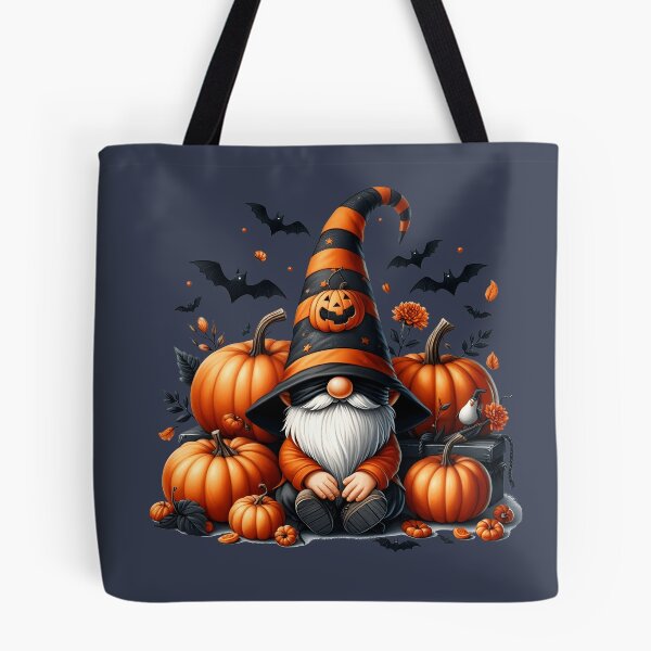 Item preview, Spooky Halloween Pumpkin Gnome with Bats and Autumn Jack-o'-Lanterns designed and sold by Lorraine Cozy Corner.