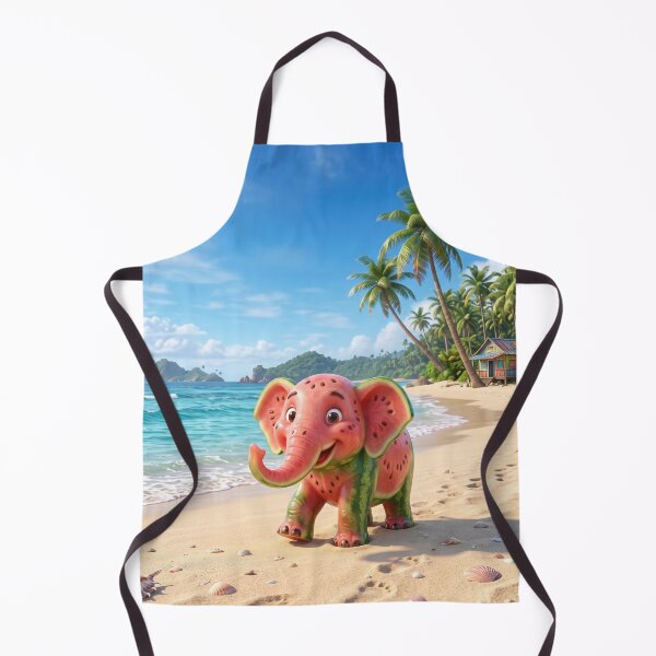 Item preview, Cute Watermelon Elephant on Beach designed and sold by AnnArtshock.