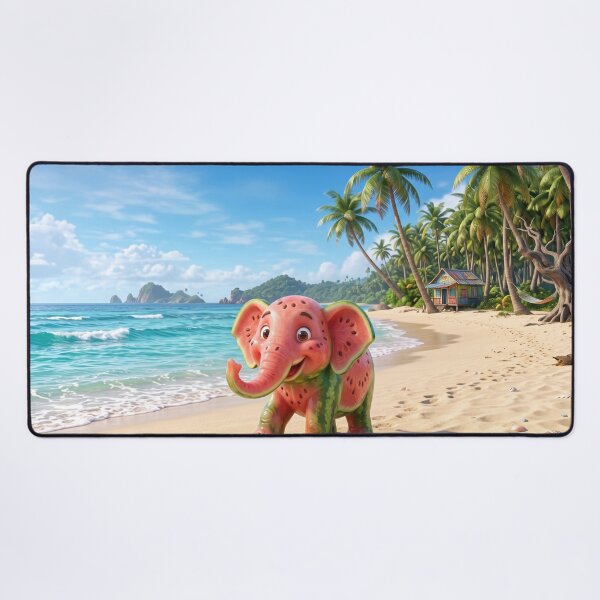 Item preview, Cute Watermelon Elephant on Beach designed and sold by AnnArtshock.