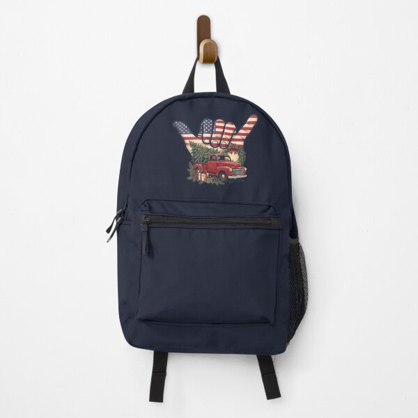 Item preview, Patriotic USA Shaka Vintage Red Truck Christmas Art designed and sold by MythicCotton.