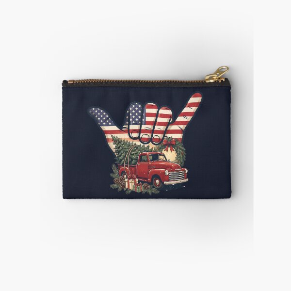 Item preview, Patriotic USA Shaka Vintage Red Truck Christmas Art designed and sold by MythicCotton.