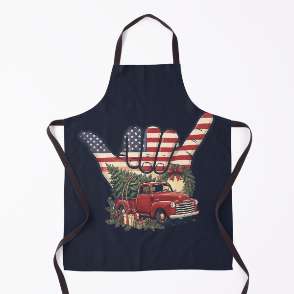 Item preview, Patriotic USA Shaka Vintage Red Truck Christmas Art designed and sold by MythicCotton.