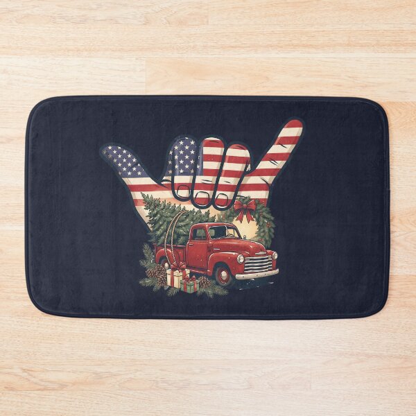 Item preview, Patriotic USA Shaka Vintage Red Truck Christmas Art designed and sold by MythicCotton.