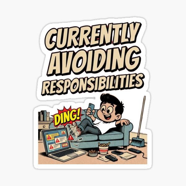 Item preview, Currently Avoiding Responsibilities Comic Design designed and sold by Nano-Threads.