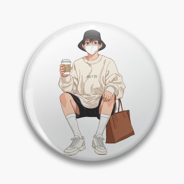 Item preview, ArtMinimalistAnimeStreetwearBoywithCoffee designed and sold by Artrendzs.