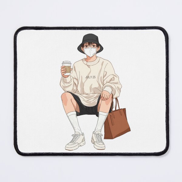 Item preview, ArtMinimalistAnimeStreetwearBoywithCoffee designed and sold by Artrendzs.
