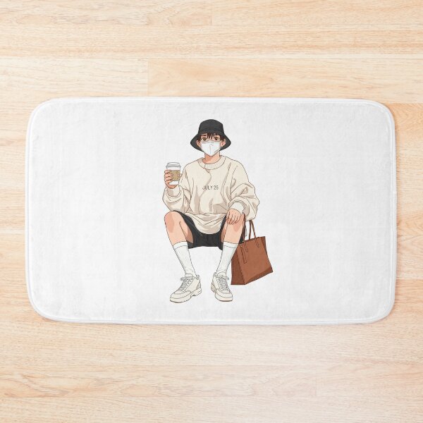 Item preview, ArtMinimalistAnimeStreetwearBoywithCoffee designed and sold by Artrendzs.
