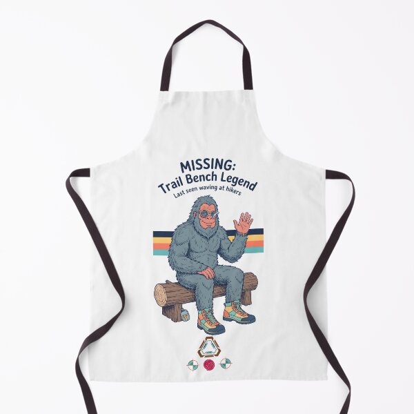 Item preview, "Missing: Trail Bench Legend" - Funny Sasquatch Hiker & Vintage Vibe designed and sold by Whimsy Trail Co.